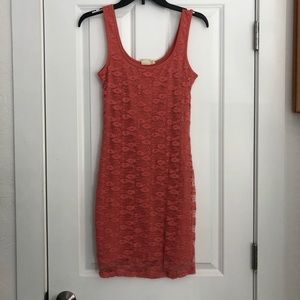 Mudd Salmon Lace Bodycon Dress